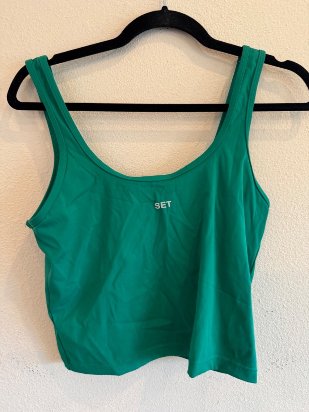 SET ACTIVE Green Sportbody Leggings and Crop Tank Top Set Large - Picture 4 of 9